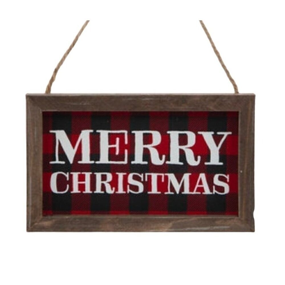Merry Christmas Mini Sign 5 in Buffalo Check Red Holiday Decor Farmhouse Rustic
